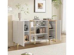 Buffet 150×38×85 cm - con 4 puertas - MDF - blanco