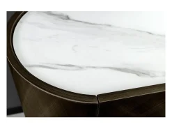 Buffet 150 cm 3 puertas 1 cajón bronce y mármol blanco – Colección MILANO