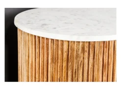 Buffet 105 cm 2 puertas madera maciza, mármol blanco y dorado – Colección YONA