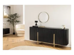 Buffet 160 cm 4 puertas negro y dorado – Colección ORION