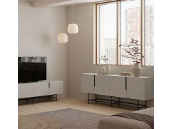 Buffet 4 portes beige 200 cm - Clea