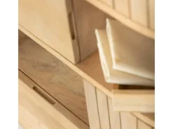 Buffet alto de madera de mango Yoni con amplio espacio de almacenamiento