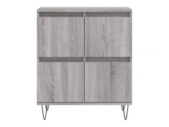 Buffet aparador cómoda armario unidad de almacenamiento organizador cocina salón salón juego de 2 sonoma madera gris 02_0036978