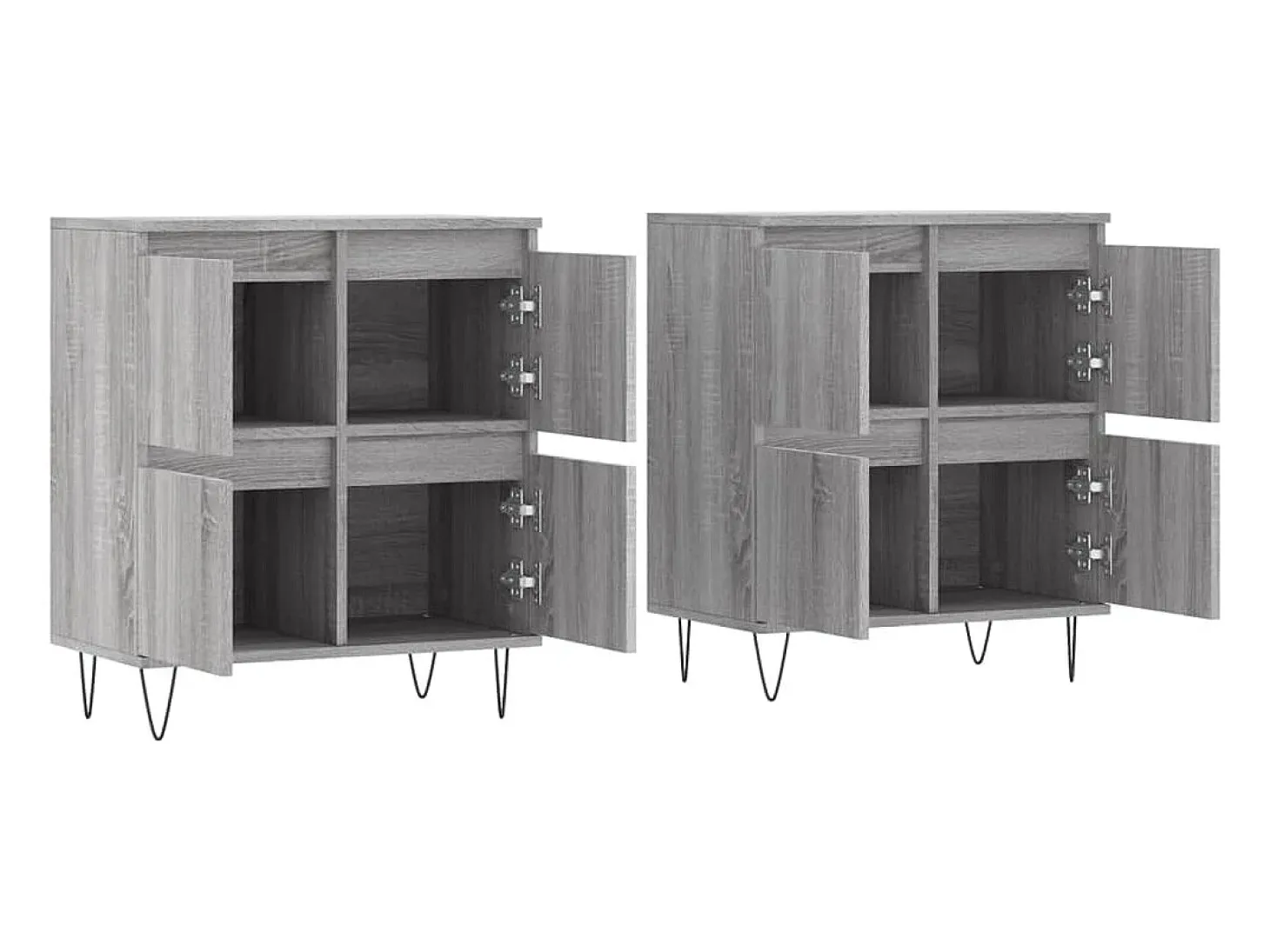 Buffet aparador cómoda armario unidad de almacenamiento organizador cocina salón salón juego de 2 sonoma madera gris 02_0036978