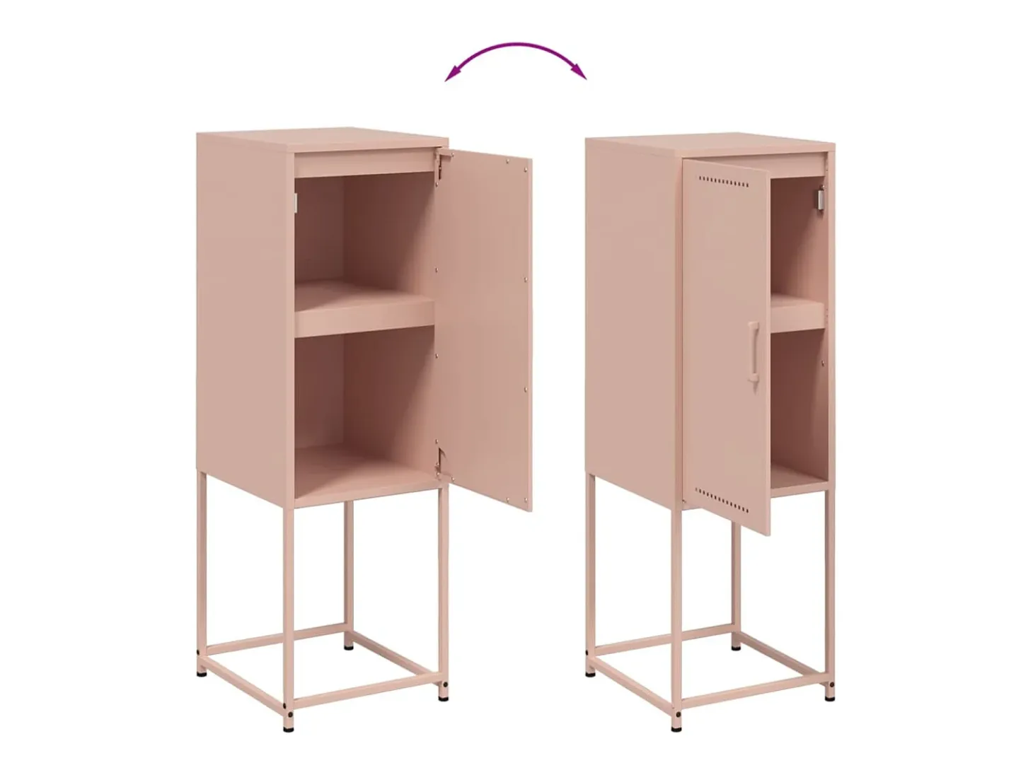 Buffet aparador cómoda armario mueble organizador cocina salón salón alto 36 x 39 x 107 cm acero rosa 02_0035154