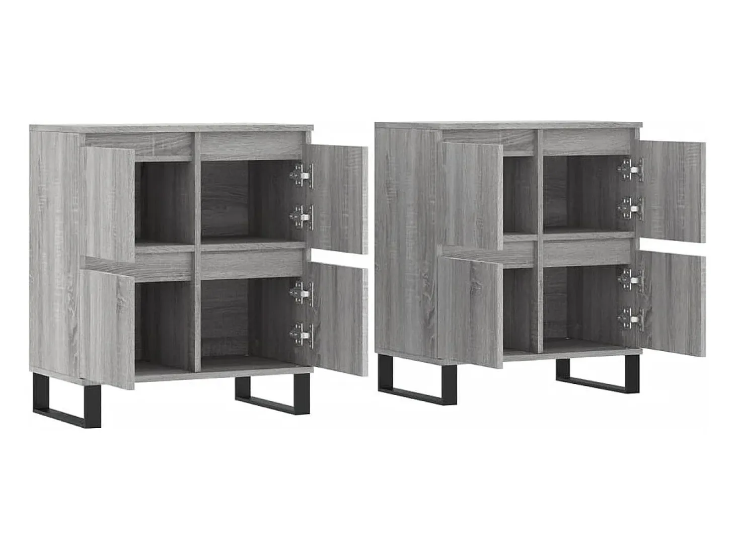 Buffet aparador cómoda armario unidad de almacenamiento organizador cocina salón salón juego de 2 sonoma madera gris 02_0036977