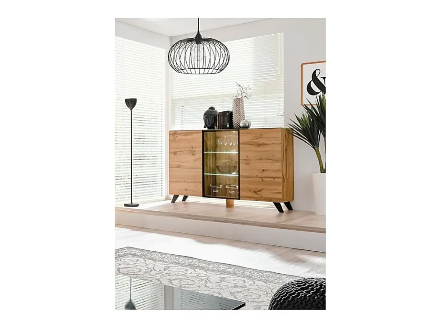 Buffet, aparador modelo TINO + LED. Mueble estilo escandinavo. Aparador de diseño para tu salón o comedor.