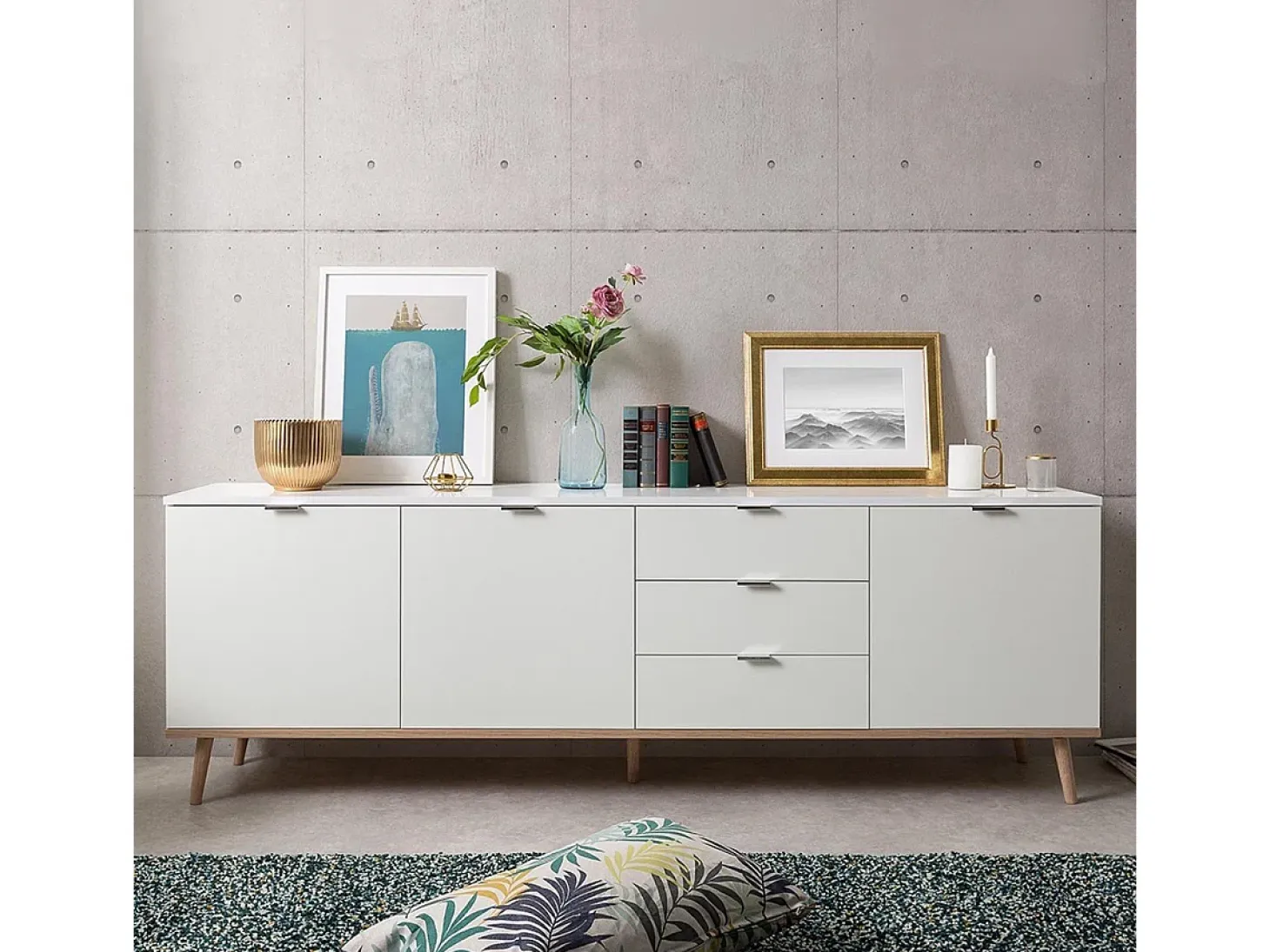 Buffet Bajo 3 Puertas 2 Estantes 3 Cajones L200 cm - Copenhague