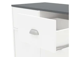 Buffet Bajo Asfeld 90x80x40 cm Blanco 2 Puertas 2 Cajones Cocina