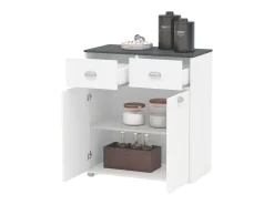 Buffet Bajo Asfeld 90x80x40 cm Blanco 2 Puertas 2 Cajones Cocina