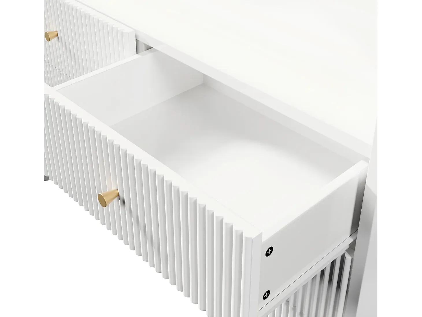 Buffet bajo con LED - con 6 cajones - blanco