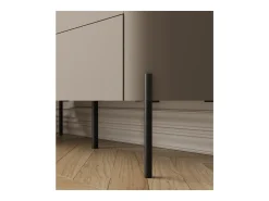 Buffet BELLA 2 puertas 3 cajones – Acabado Congo mate – Patas metálicas negras