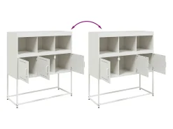 Buffet blanco de acero laminado en frío con 3 puertas y LED, 100,5x39x107 cm