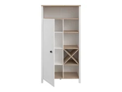 Buffet Cocina Coper Botellero 1 Puerta 9 Estantes Blanco/Roble 95x185 cm