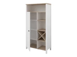 Buffet Cocina Coper Botellero 1 Puerta 9 Estantes Blanco/Roble 95x185 cm