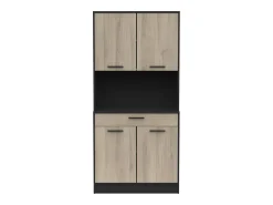 Buffet Cocina Napoli Puertas Abatibles Roble/Negro 84x177x40 cm