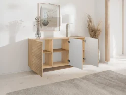 Buffet con 3 puertas de MDF - Color: Natural - LUDIMA