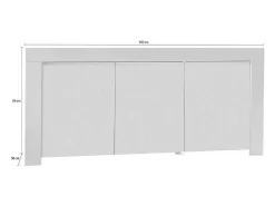 Buffet de 3 puertas, colección FOLOMI, color blanco lacado brillante