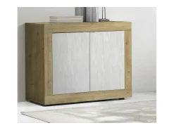 Buffet de 2 puertas colección ACCESS. Color blanco y roble claro.