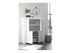 Buffet de 4 puertas, colección ZEFIR, color blanco mate, ideal para su salón o comedor.