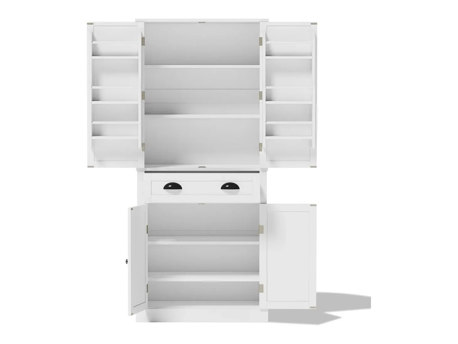 Buffet de cocina 80×40×182 cm - con 2 puertas y 1 cajón - 2 puertas con estantes - blanco