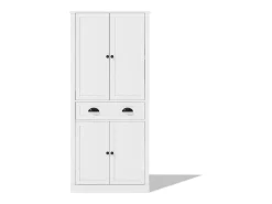 Buffet de cocina 80×40×182 cm - con 2 puertas y 1 cajón - 2 puertas con estantes - blanco