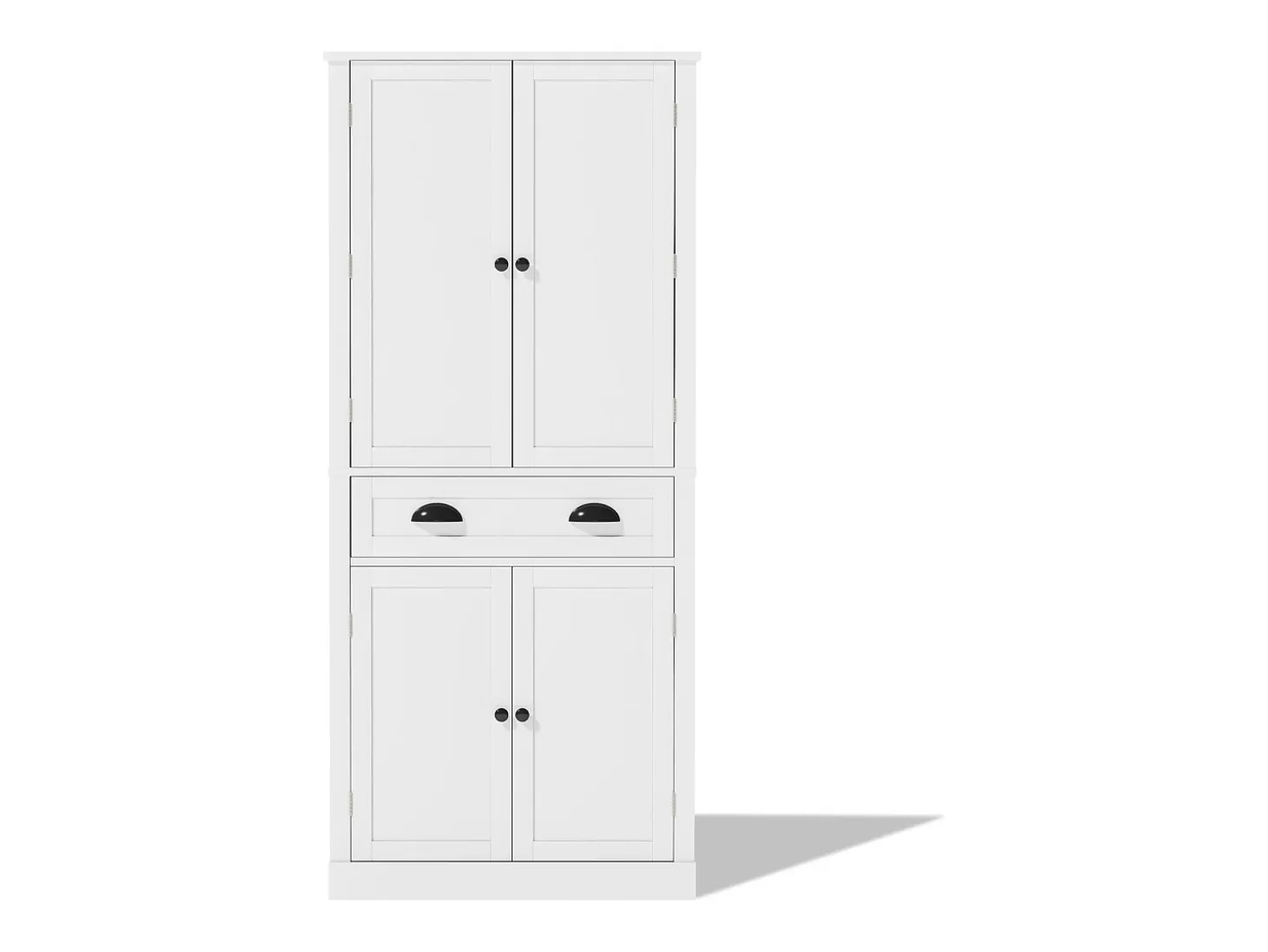 Buffet de cocina 80×40×182 cm - con 2 puertas y 1 cajón - 2 puertas con estantes - blanco