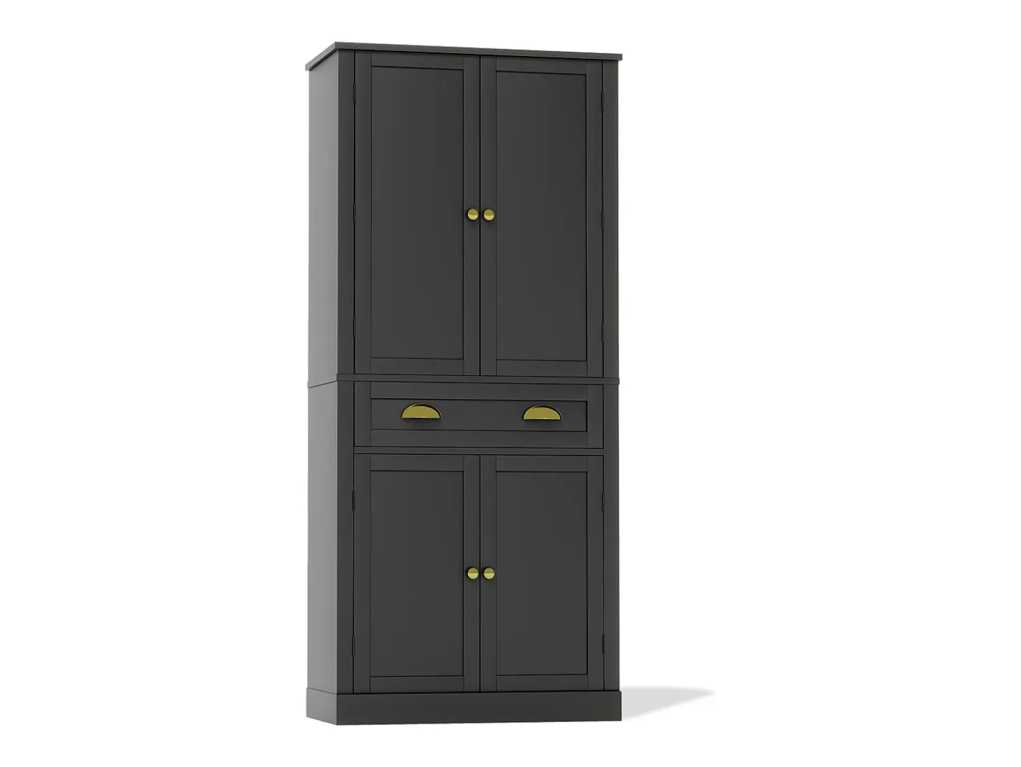 Buffet de cocina 80×40×182 cm - con 2 puertas y 1 cajón - 2 puertas con estantes - negro