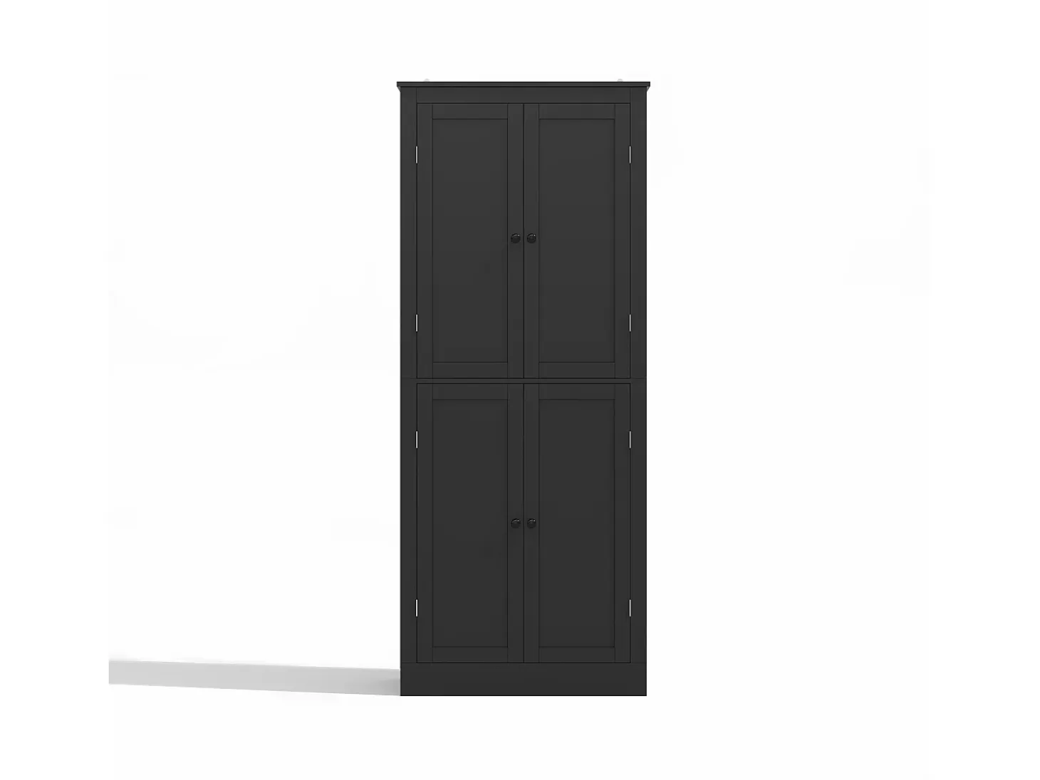 Buffet de cocina 75x40x180cm - 2 puertas de almacenamiento con estantes - 1 cajón y compartimento de almacenamiento - Negro