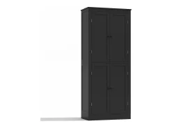 Buffet de cocina 75x40x180cm - 2 puertas de almacenamiento con estantes - 1 cajón y compartimento de almacenamiento - Negro