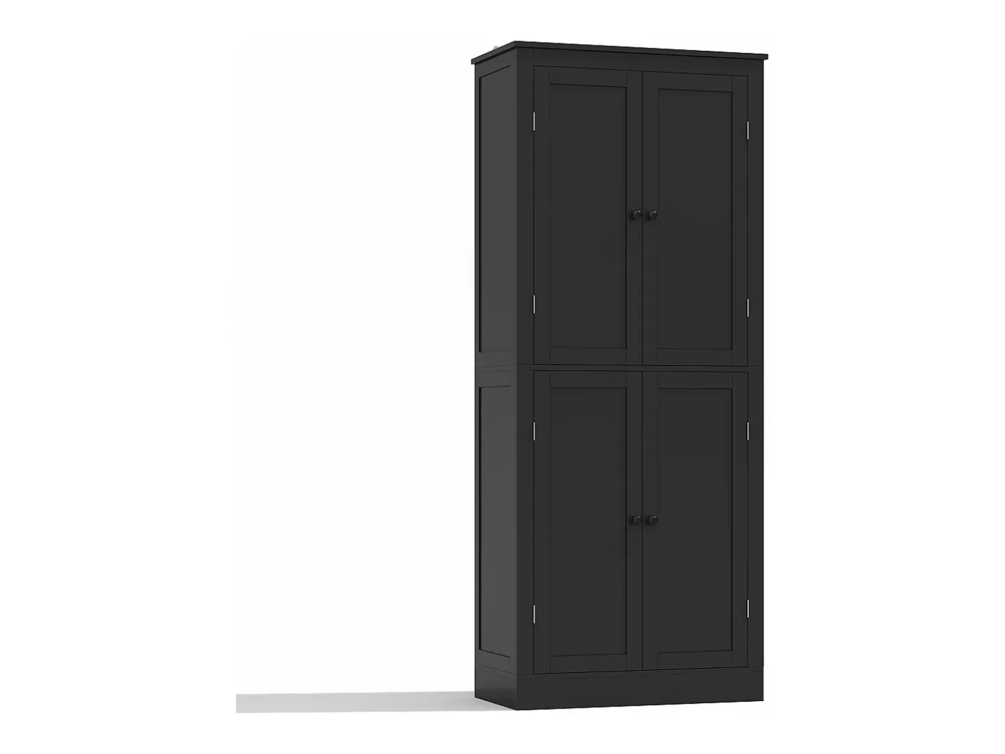 Buffet de cocina 75x40x180cm - 2 puertas de almacenamiento con estantes - 1 cajón y compartimento de almacenamiento - Negro