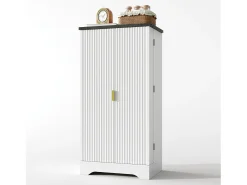 Buffet de cocina 60.5x40x120cm - con sensor de luz LED - con 2 puertas - con estantes regulables - Blanco