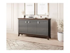 Buffet de diseño de 160cm para sala de estar en color gris y roble oscuro, colección PALACE.