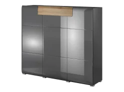 Buffet de gran tamaño colección OHIO. Color gris antracita y roble. Estilo diseño.