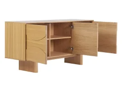 Buffet de madera clara de roble grabado L160 cm SEIGO