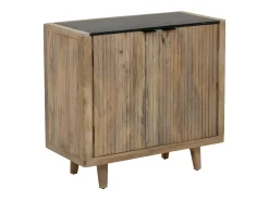 Buffet de madera de mango y mármol negro Riley - Estilo escandinavo y elegancia contemporánea