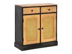 Buffet de madera de mango y rejilla Ezra - Mueble auxiliar clásico y elegante para tu hogar