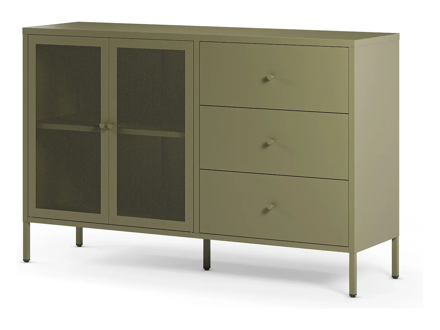 Buffet de metal verde caqui 140 cm - Latem
