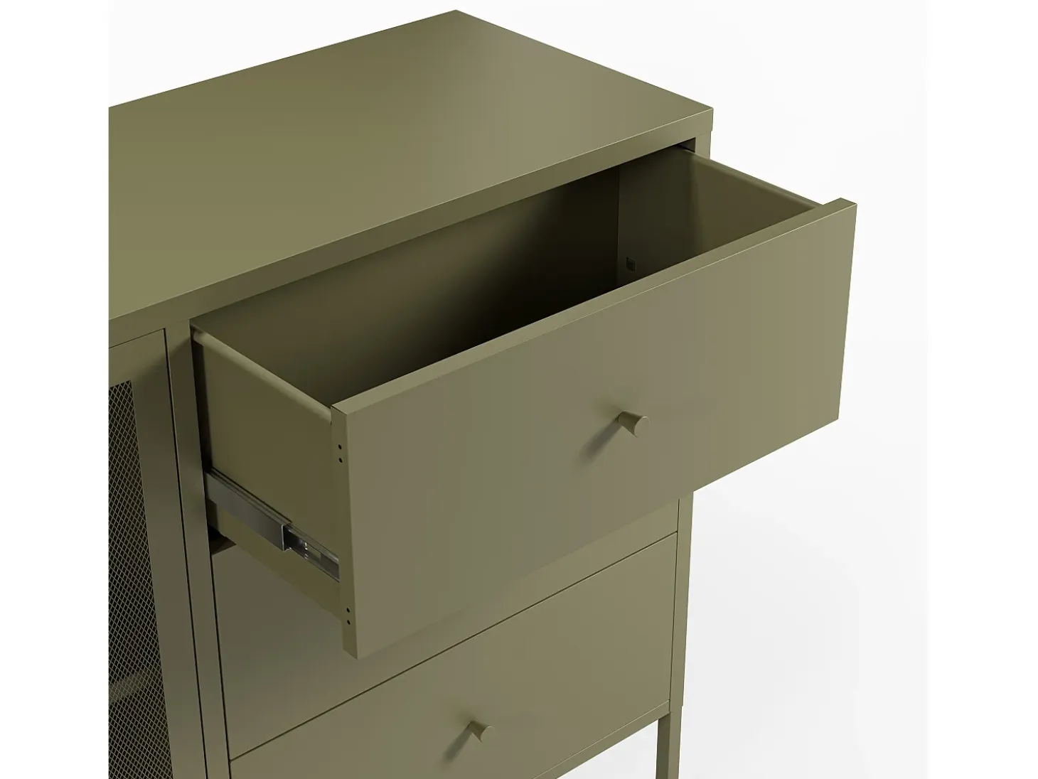 Buffet de metal verde caqui 140 cm - Latem