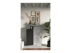 Buffet diseño 2 puertas colección DOMI. Colores efecto concreto y gris antracita.