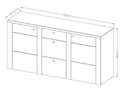 Buffet diseño 175cm para salón color roble colección SANTIAGO.