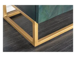 Buffet LUMBER 180 cm – Madera tallada turquesa y dorada, estilo diseño contemporáneo