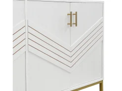Buffet moderno 160×40×80,5 cm - con 4 puertas - MDF - blanco