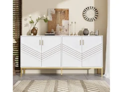 Buffet moderno 160×40×80,5 cm - con 4 puertas - MDF - blanco