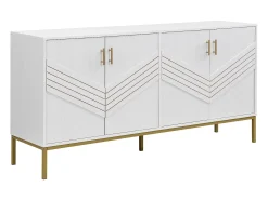 Buffet moderno 160×40×80,5 cm - con 4 puertas - MDF - blanco