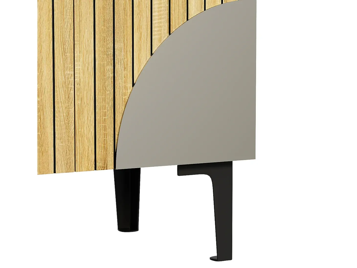 Buffet moderno de madera 160x36x94 cm - 4 puertas y 4 cajones - Acabado de madera - Paneles de partículas - Natural