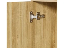 Buffet moderno de madera 160x36x94 cm - 4 puertas y 4 cajones - Acabado de madera - Paneles de partículas - Natural