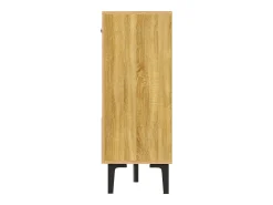 Buffet moderno de madera 160x36x94 cm - 4 puertas y 4 cajones - Acabado de madera - Paneles de partículas - Natural