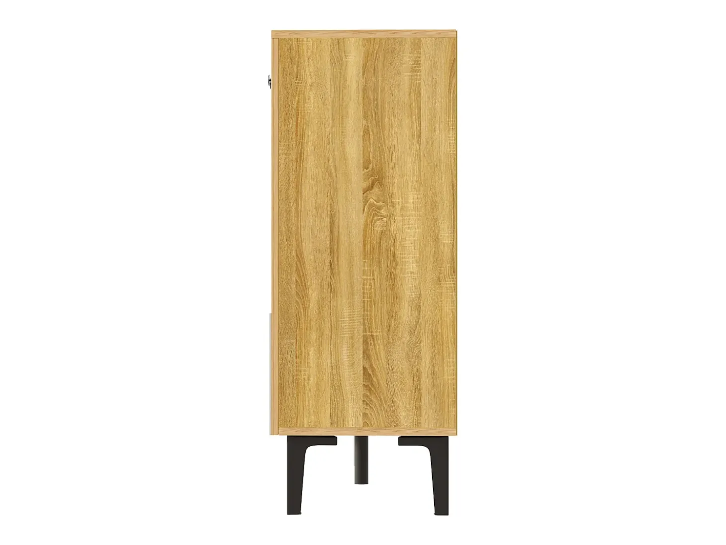 Buffet moderno de madera 160x36x94 cm - 4 puertas y 4 cajones - Acabado de madera - Paneles de partículas - Natural