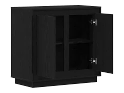 Buffet moderno Roble negro 80 x 34 x 75 cm Madera contrachapada